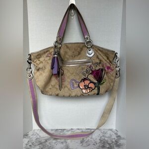 Coach Poppy Petal Signature Highlight Rocker Shoulder Bag